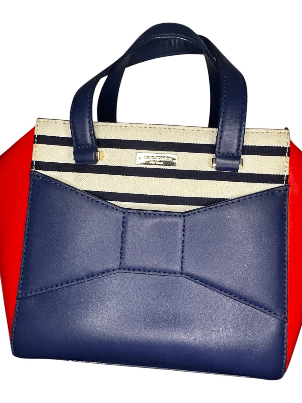 Kate Spade Striped Navy & Red Women's Satchel -